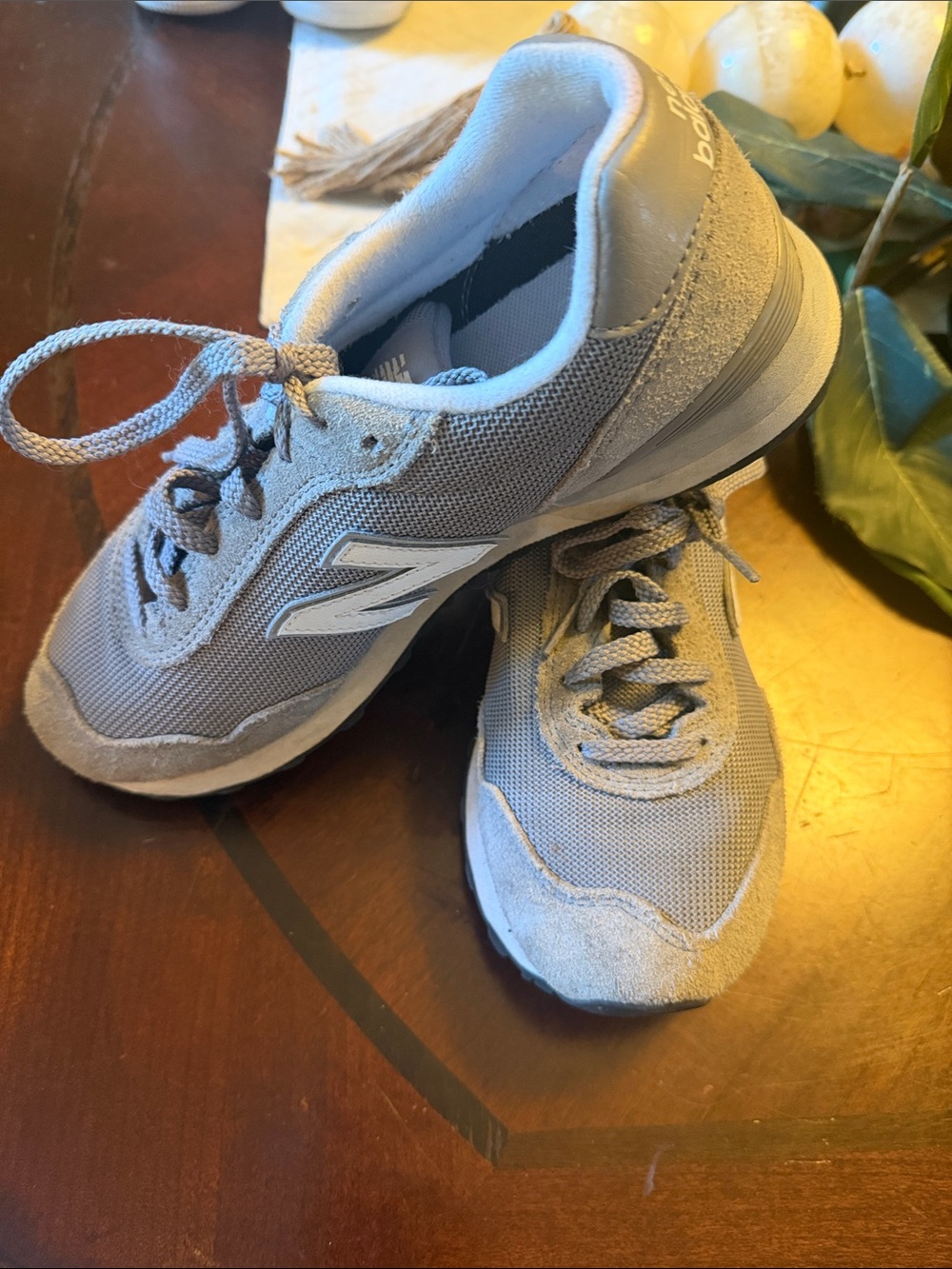 New Balance 515 Light Gray Mesh & Suede Sneakers